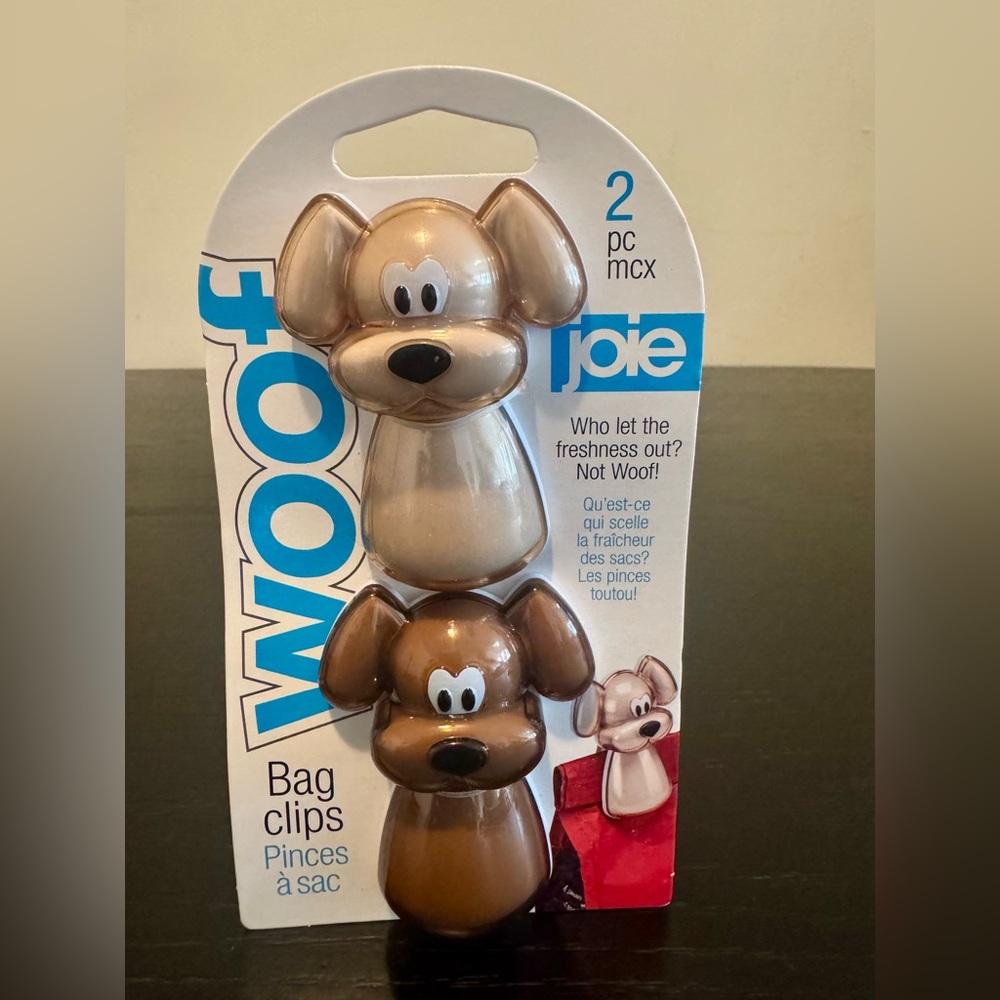 🐶 Joie Woof Dog Novelty Bag Clips (Package of 2 clips) 🐶